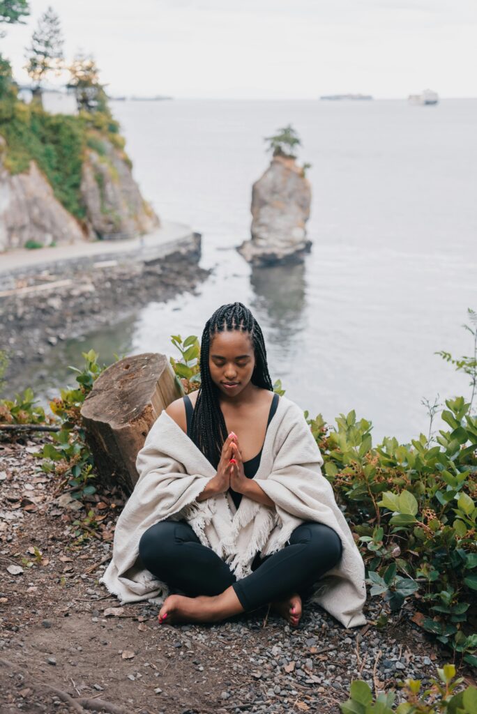 Black Woman Meditates Photo